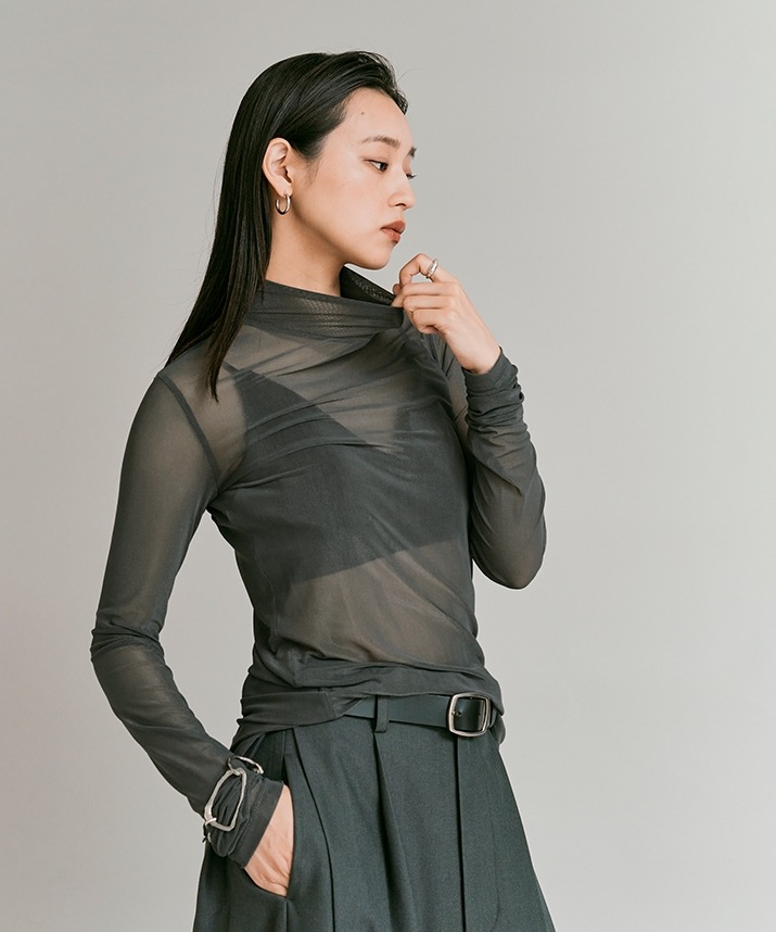 ストレッチメッシュハイネックトップス 全5色 【新作SALE】 | トップス