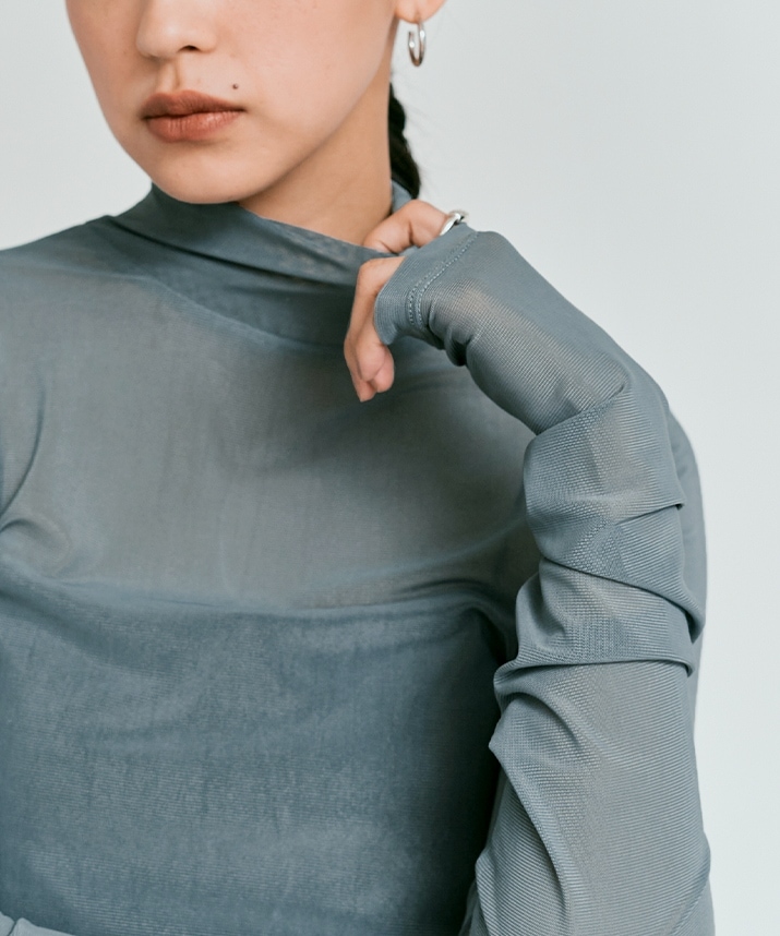 ストレッチメッシュハイネックトップス 全5色 【新作SALE】 | トップス