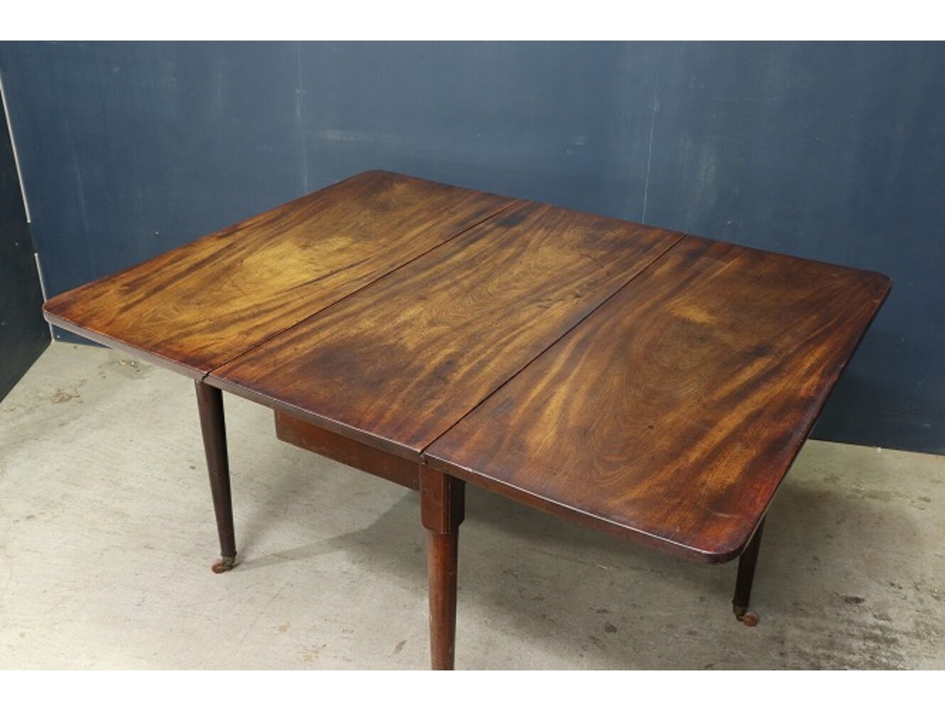 英国アンティーク木製ゲートレッグテーブル/ダイニング机バタフライ(92