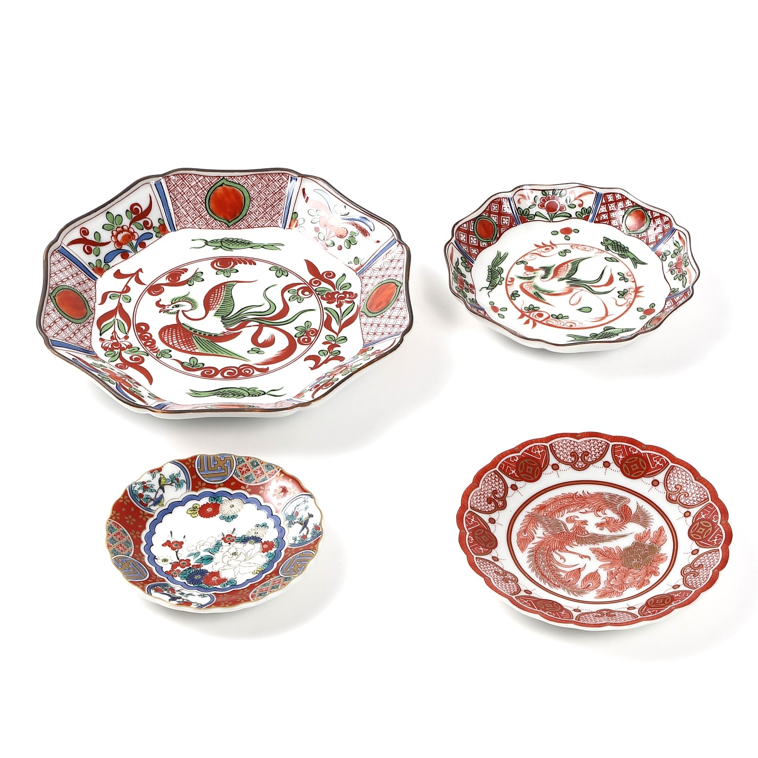 九谷焼】4.2号皿・赤絵鳳凰【九谷洋】｜創亭やぶきたオンライン