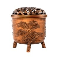 香器/香道具『香炉【龍地紋(りゅうちもん)】木箱入[高岡銅器]』日本香