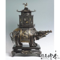 香炉/香器『高岡銅器【杜若文(かきつばたもん)/青銅色香炉】銅製/名取