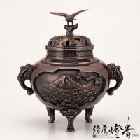 香炉/香器『高岡銅器【布袋文焼朱銅色香炉】銅製/名取川雅司作』竹中