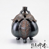 香炉/香器『高岡銅器【小判型七福神小恵比須大黒蓋香炉】銅製/能作吉