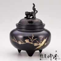 香炉/香器『高岡銅器【花鳥六面間取香炉】銅製/能作吉秀作』竹中銅器