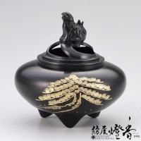 香炉/香器『高岡銅器【平型/波千鳥香炉】銅製・正晴作[空焚き用]』竹中
