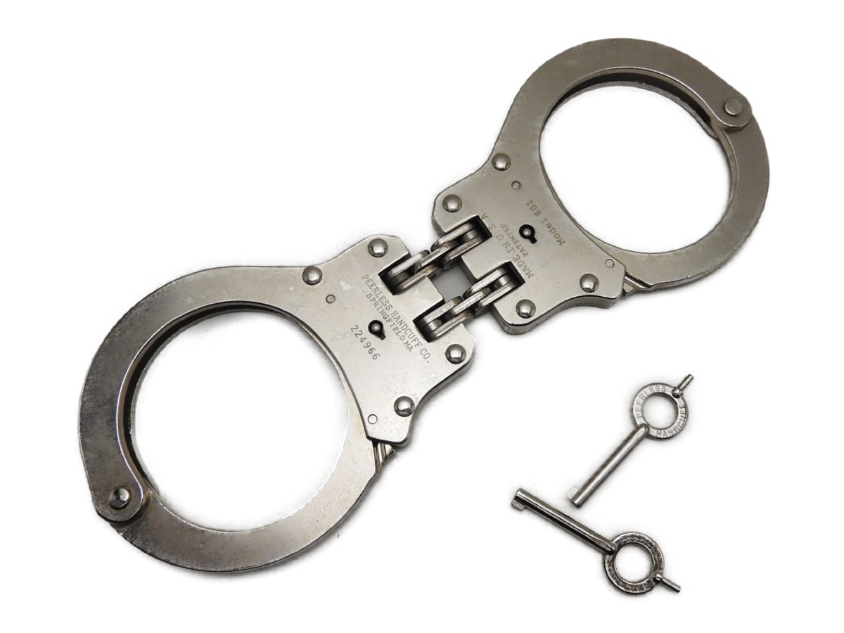 アメリカ USA 手錠 ハンドカフ ニッケルシルバー チェーンタイプ Made