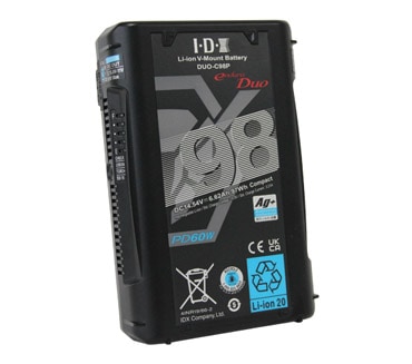 IDX DUO-C98P Vマウントタイプリチウムイオンバッテリー｜映像機材の