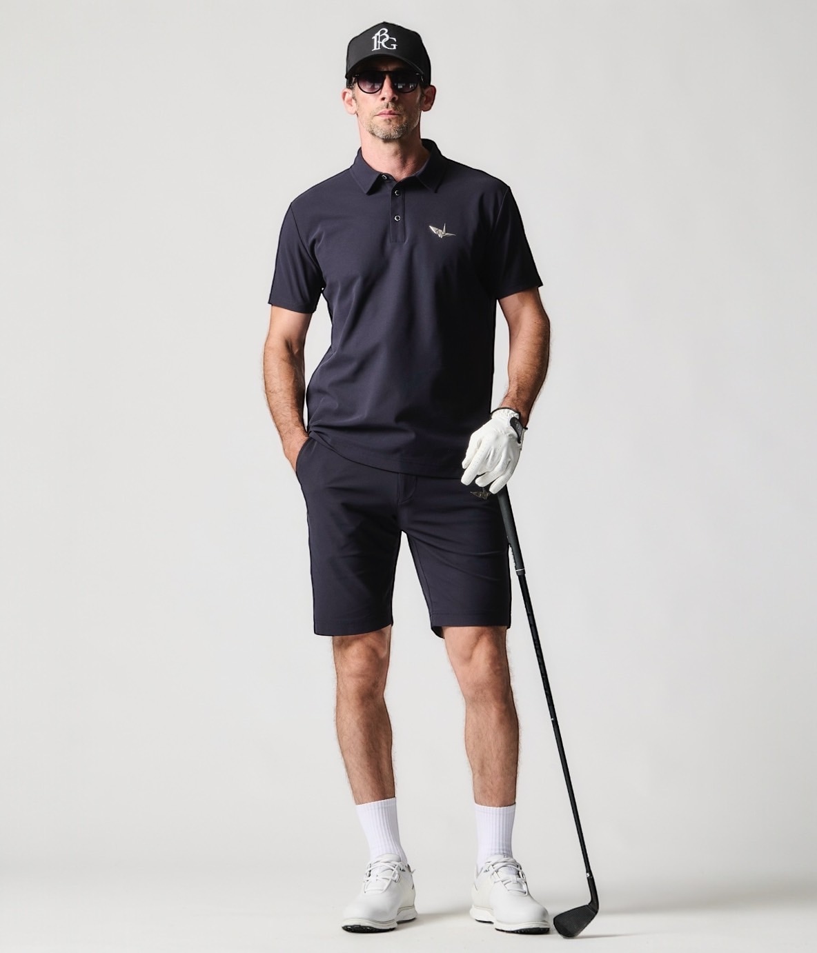 1PIU1UGUALE3 GOLF / GRP176-POE536 /113 GOLF EMBOSS SHORTS / BLACK