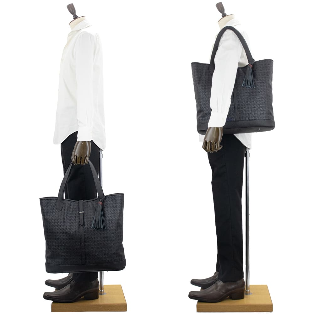 アカーテ バッグ PVC カーフレザー トートバッグ カウス2ファブリック