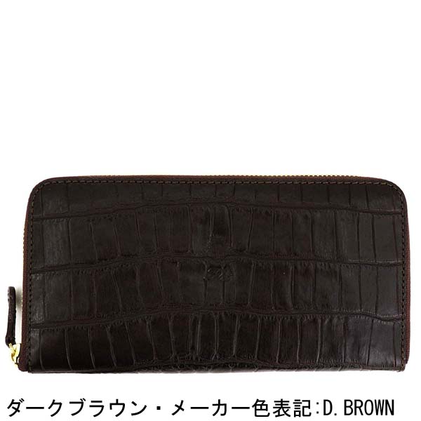 セール】フェリージ 財布 クロコダイル型押し エンボスレザー ラウンド