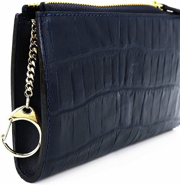 セール】フェリージ 財布 クロコダイル型押し エンボスレザー L字