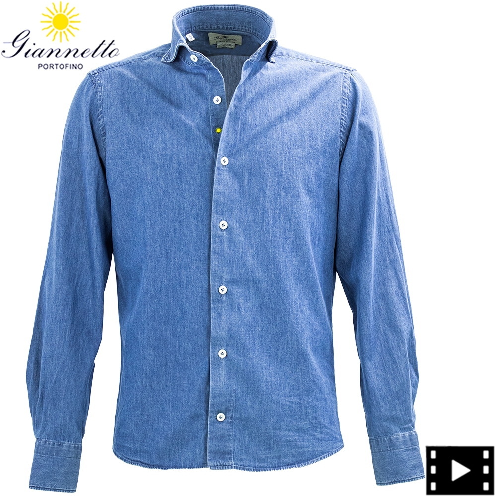 ジャンネット シャツ メンズ コットン カッタウェイ ヴィンチフィット