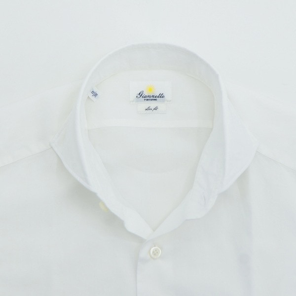 ジャンネット シャツ メンズ カッタウェイ スリムフィット コットン