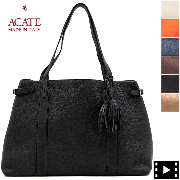 セール】アカーテ トートバッグ カーフ シュリンクレザー トートバッグ