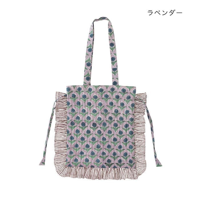 shanti / フリルトートバッグ ストライプフレーム [メール便対象品