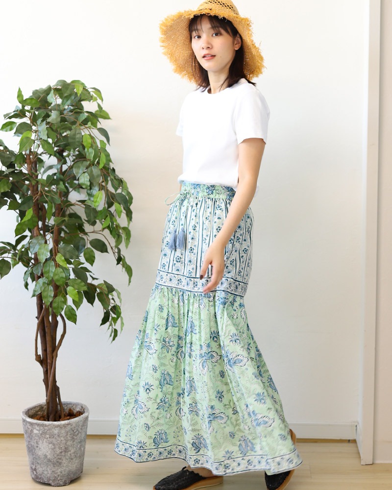 shanti / スカート ブロックプリントディンティ｜テソロ(tesoro)公式通販