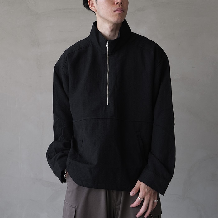□(anc-sh72) / ANCELLM (アンセルム) / WOOL HALF ZIP PULL OVER