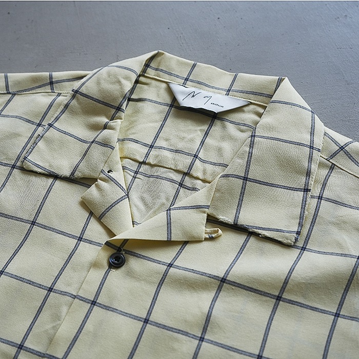 30%OFF】(anc-sh36) / ANCELLM (アンセルム) / RAYON CHECK OPEN