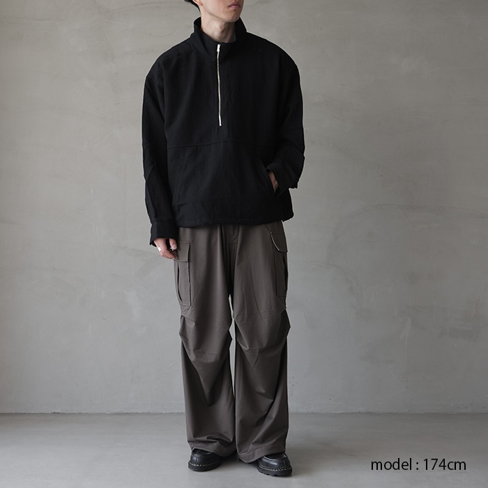 □(anc-sh72) / ANCELLM (アンセルム) / WOOL HALF ZIP PULL OVER