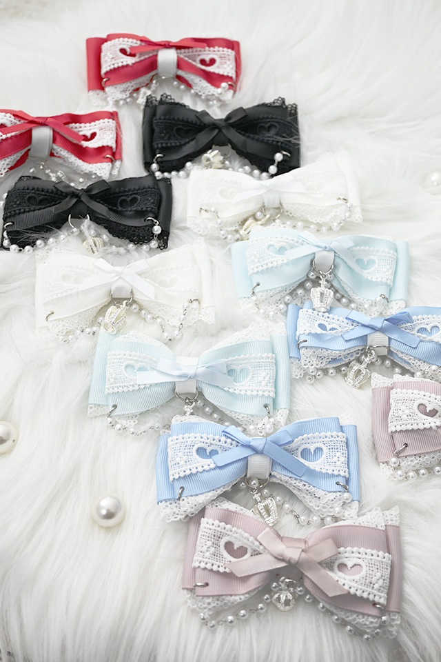 Princess Melody】クラウン×ハートレースりぼんクリップ 2個SET