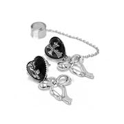 薔薇と棘のイヤリング【両耳/青】/ kuro_kawaE (クロ カワイー