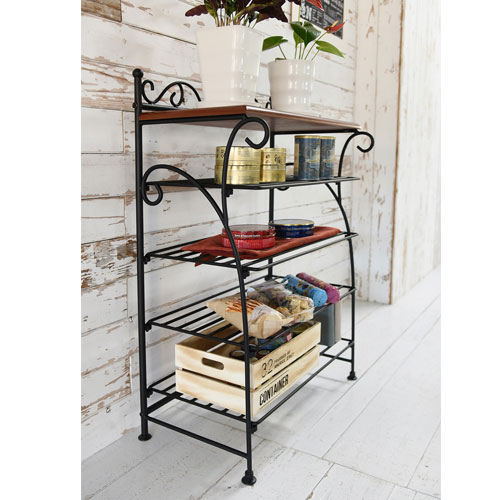 ヨーロッパ風 ロートアイアン 靴箱 兼 飾り棚 幅61.5 シューズボックス