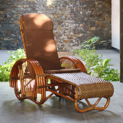 ラタンチェア リクライニングチェア 寝椅子 籐編み 02-0786-09（商品