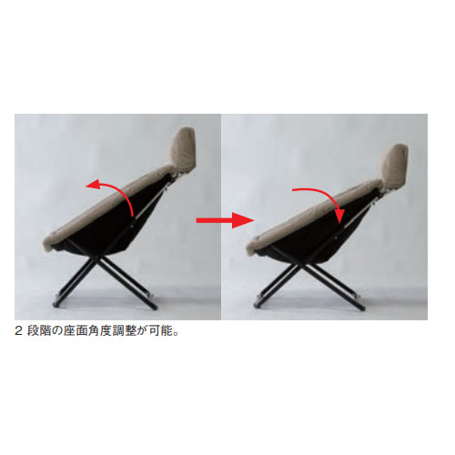 フォールディングチェア 幅650×奥行740～865×高さ960mm 布張り 背