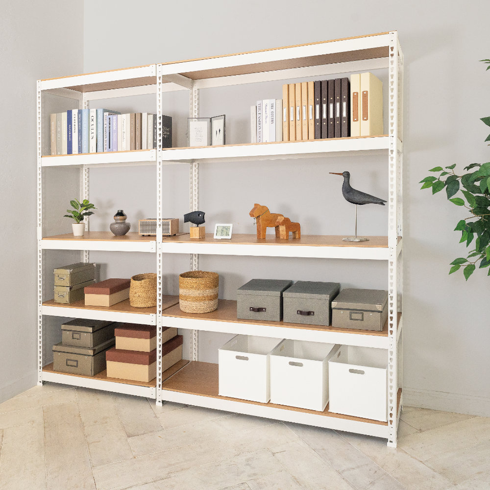 シェルフ 連結セット 幅81cm+幅121cm 5段+5段 スチールラック MK-C82N