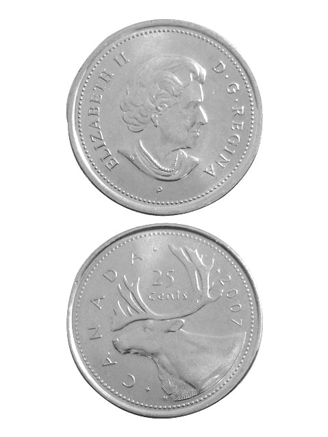 レザークラフト金具のコイン / カナダ / エリザベス女王後期 / 25