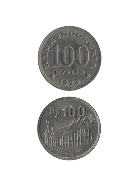 レザークラフト金具のコイン / インドネシア / 100ルピア / 伝統住居