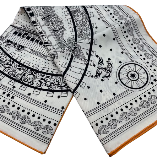 エルメス カレ 55 ALL ABOARD! オールアボード ブラン/ノワール