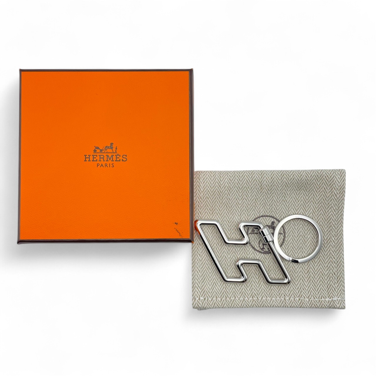 エルメス H・トゥ・スピード キーホルダー シルバー ステンレス