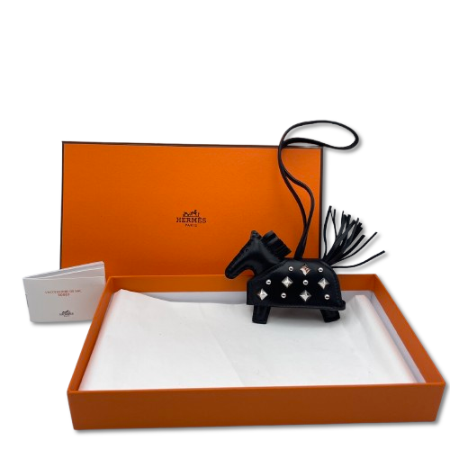 エルメス ロデオチャーム ロベオロック PM ノワール シルバー金具 K