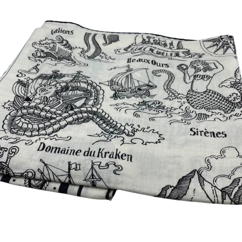 エルメス カレジュアン 140 船乗りのタトゥー・バンダナ ブラック