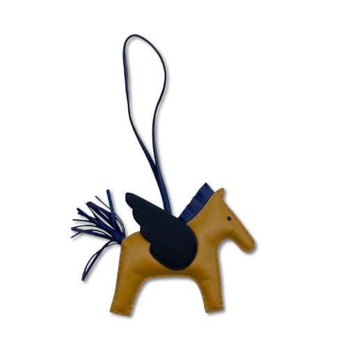 エルメス ペガサスチャーム MM セサミ/ノワール/ブルーアンクル B刻印