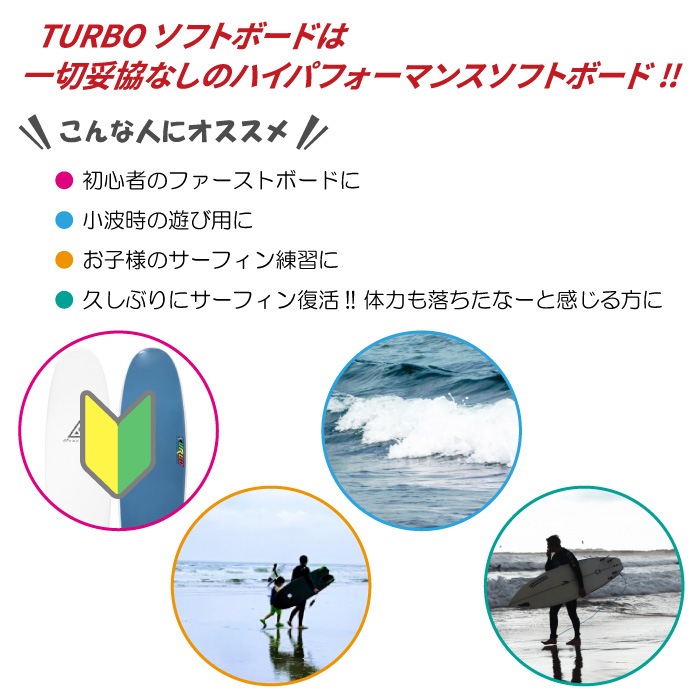 ソフトボード TURBO ターボ FREEDOM Softboard フリーダム Funboard 7