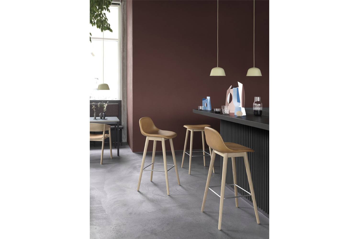 ファイバーカウンタースツール ＆ バースツール バックレスト ウッド