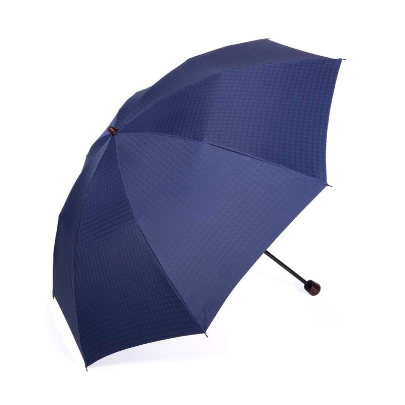 レディース晴雨兼用傘】一級遮光ペイズリー-折りたたみ-ネイビー