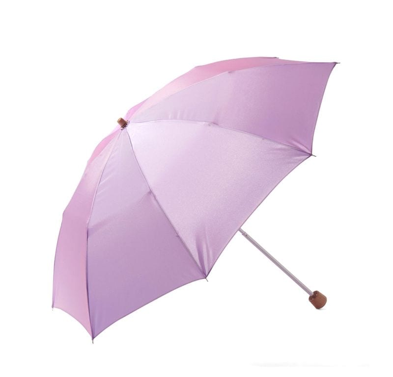 レディース雨傘】シャンブレイ-折りたたみ-葡萄色（ぶどういろ