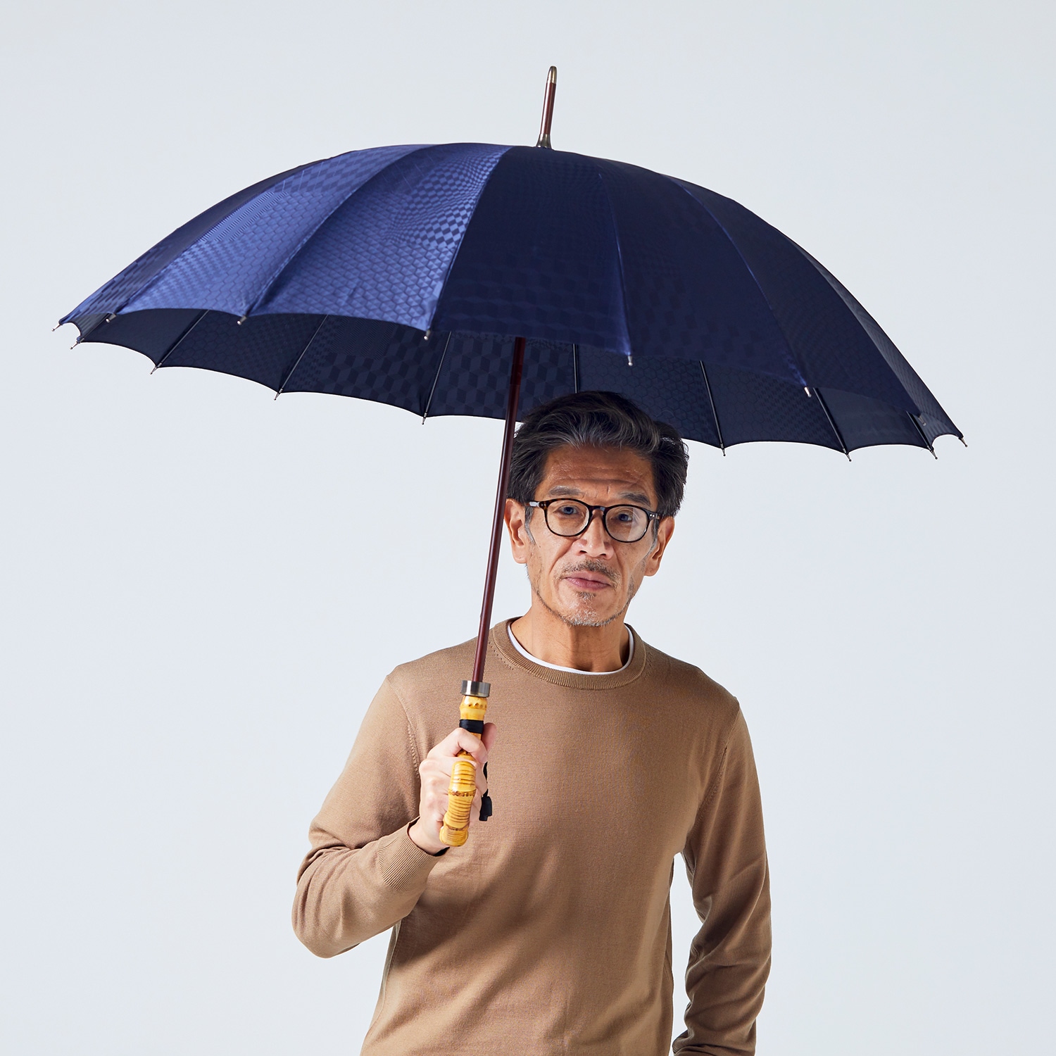 メンズ雨傘】ユージェイ-カーボン-パープルネイビー｜トンボ洋傘前原