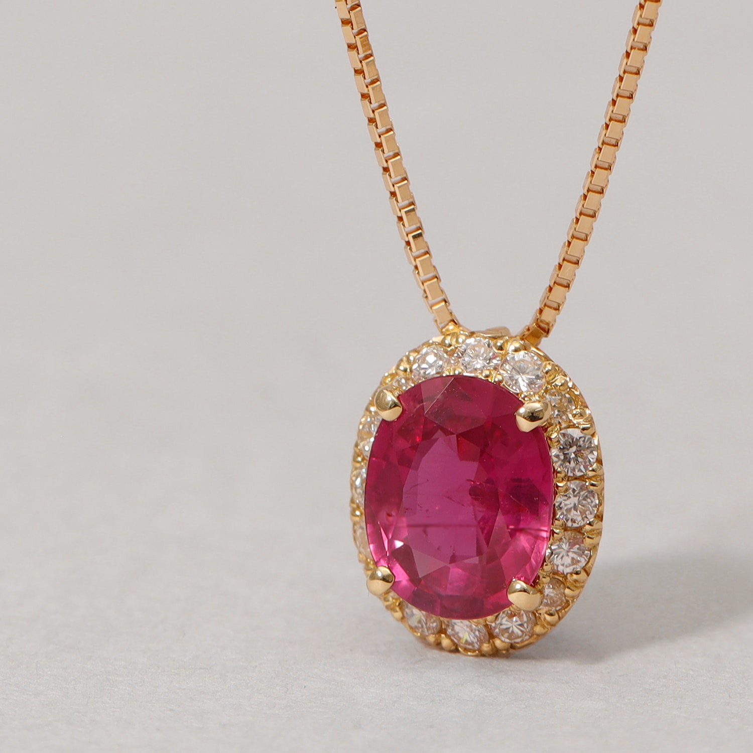 非加熱ピジョンブラッドルビー ネックレス 1ct K18 / s0327rp