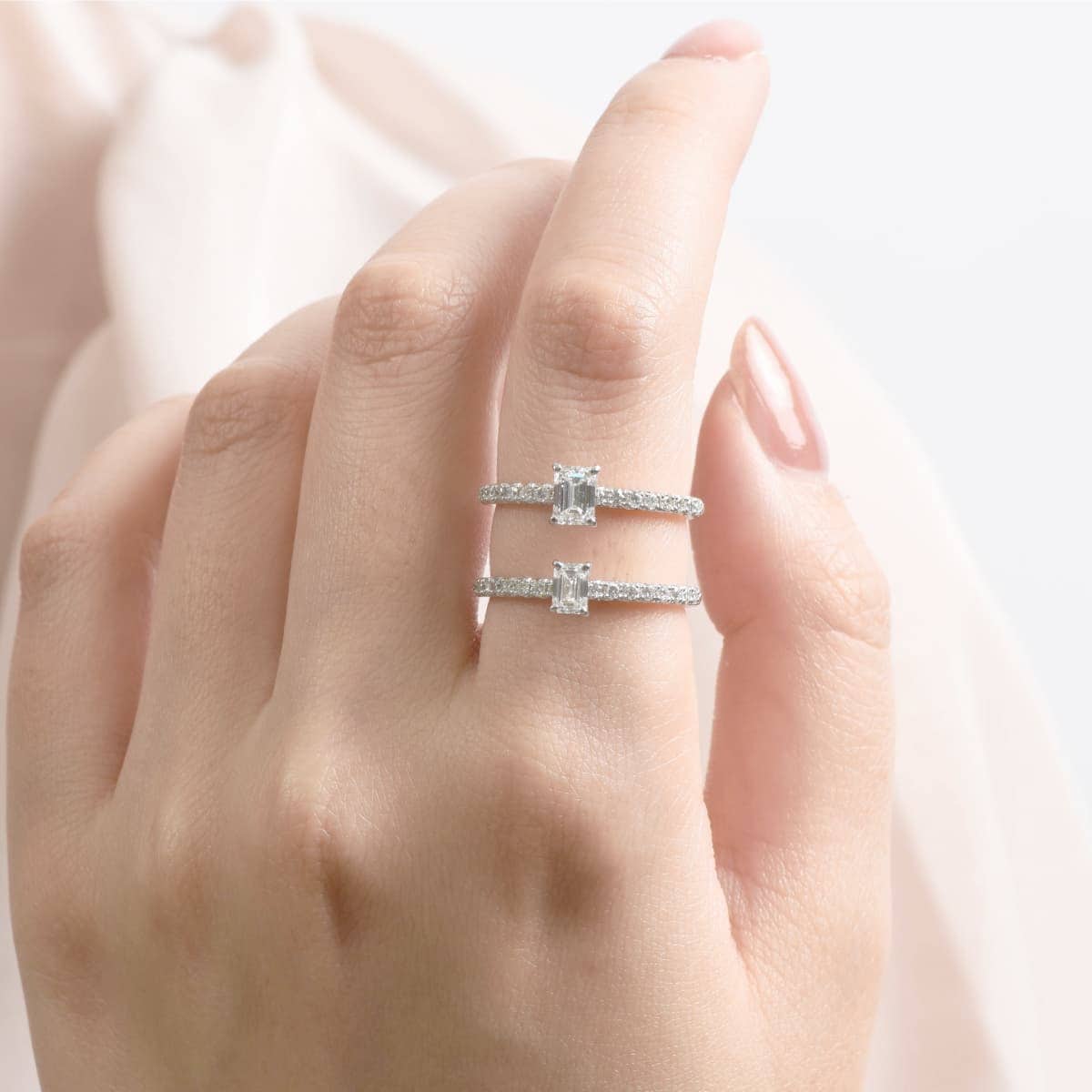 ルガ GIA ダイヤモンド リング エメラルドカット 0.5ct /s0435da