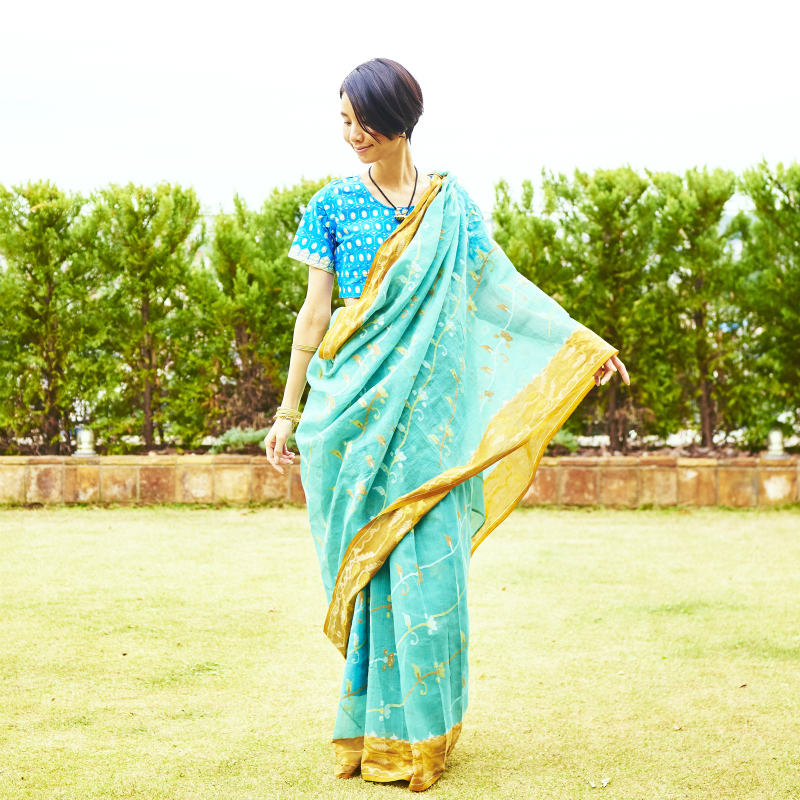 ジャムダニ織簡易サリー B｜マライカ公式通販