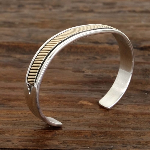 ◇sizeM ブルースモーガン 14金 スタンプワーク バングル｜マライカ