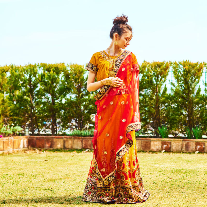 レンガチュンニ3点セット G インド婚礼民族衣装｜マライカ公式通販