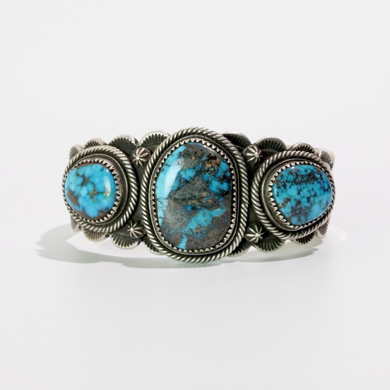 145mm スティーブアルビソ パージャン3石 スタンプワーク バングル