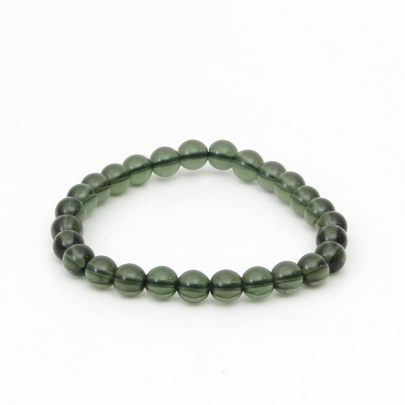 希少！モルダバイト丸玉ブレスレット（鑑別書付） 8mm｜マライカ公式通販