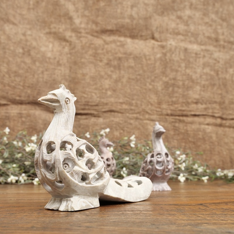 ソープストーン入れ子透かし孔雀｜マライカ公式通販